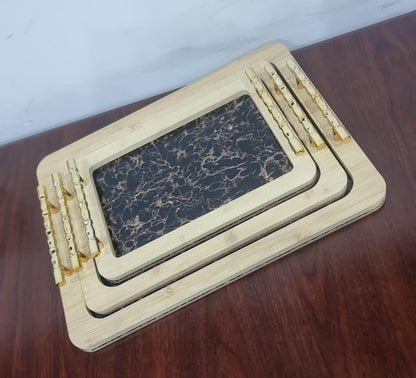 3 in 1 Wooden serving trays