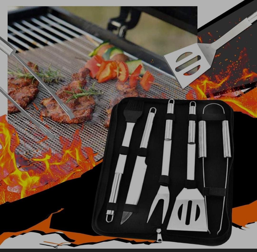 5Pc Bbq tools set with a bag