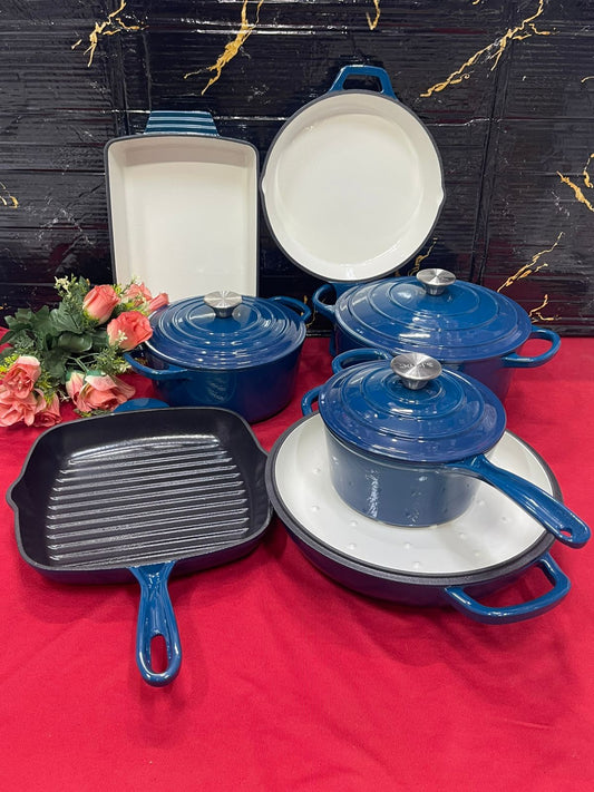 Enamel cast iron cookware set