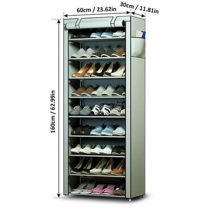 Grey dust proof shoe rack
