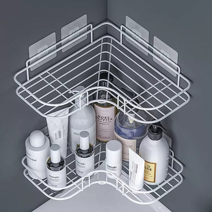 Corner bathroom organizer