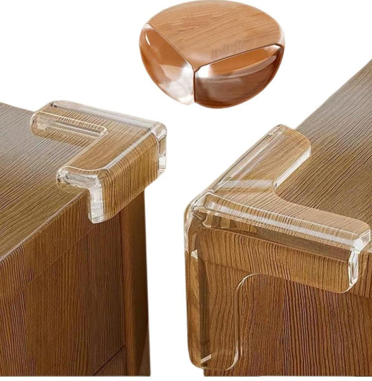 Clear, Rounded Furniture Corner Guards for Child Safety 