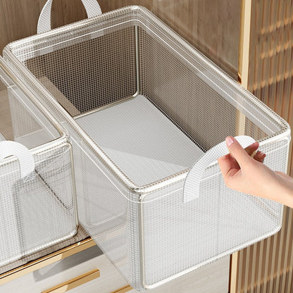 Clear Grid Steel Frame Clothes Storage Organizer