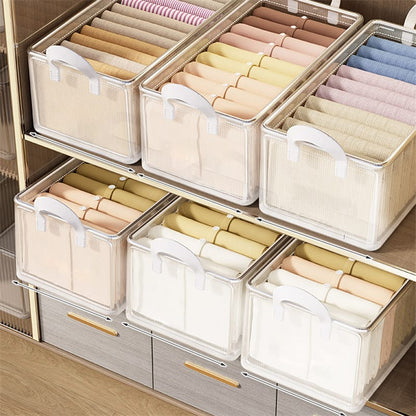 Clear Grid Steel Frame Clothes Storage Organizer