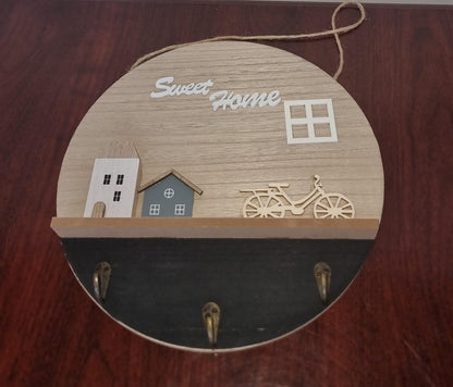 Sweet home round wooden wall hanging decor