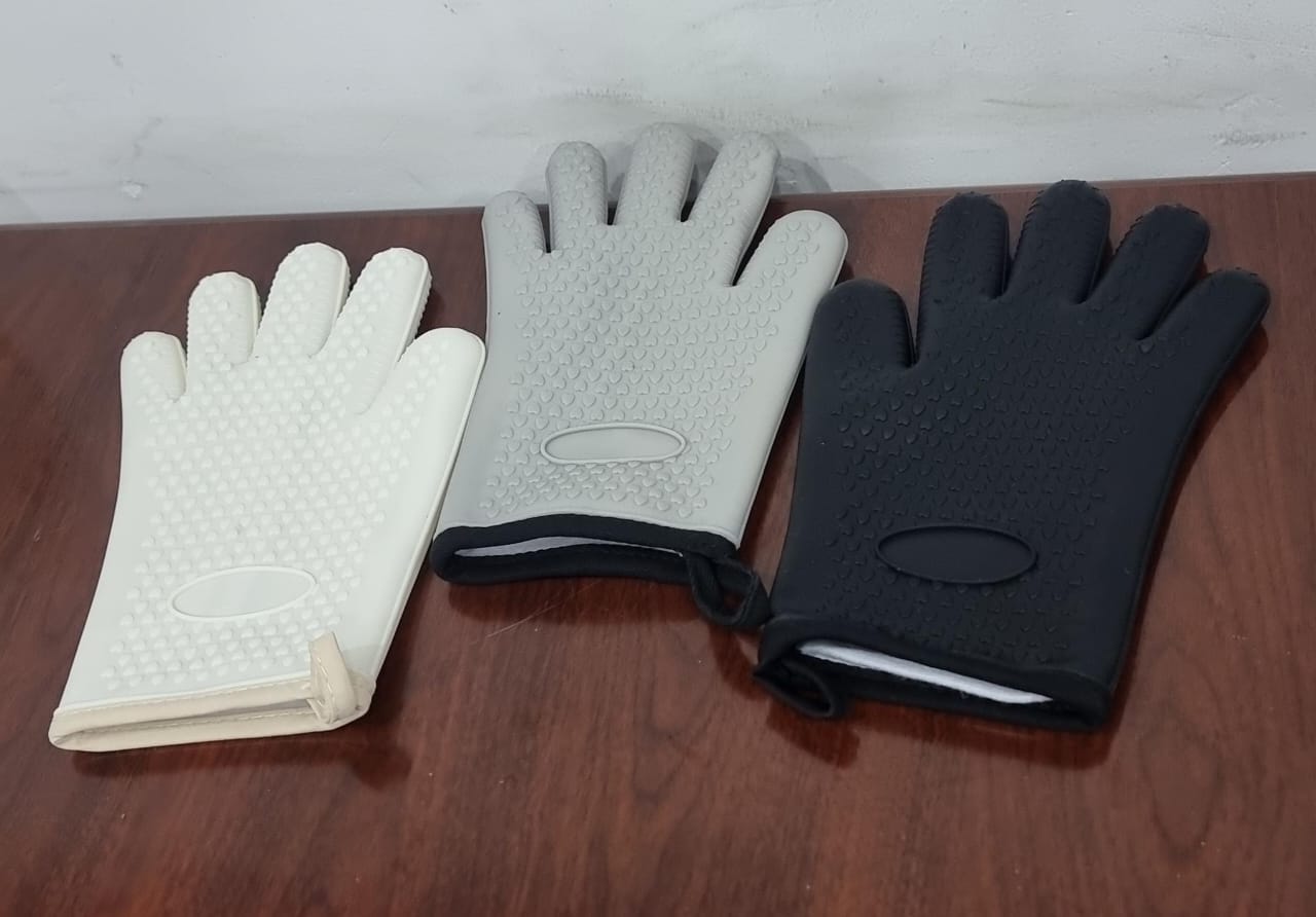A pair of Silicone oven gloves