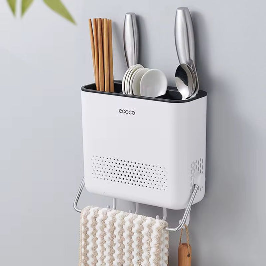 Kitchen cutlery storage rack drainer