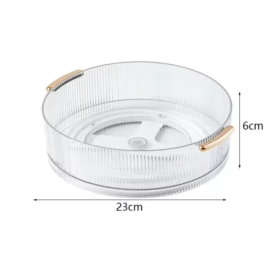 Ribbed Acrylic Rotating Cosmetic Organizer