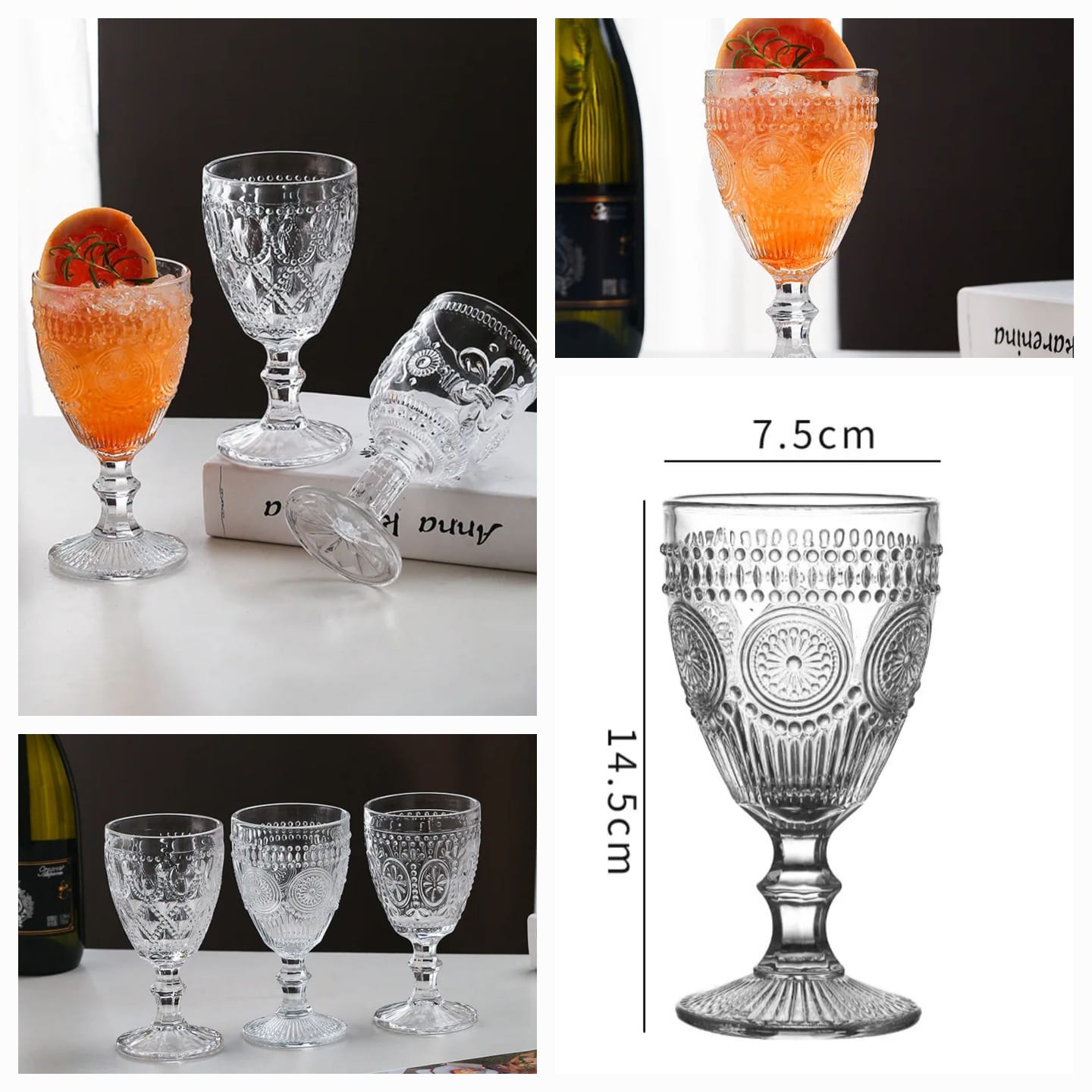 6pc Floral Smoothie/ Juice Glasses