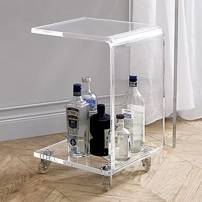 C-Shaped Clear Acrylic Side Table