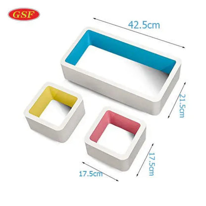 3Pcs Plastic Wood floating shelves