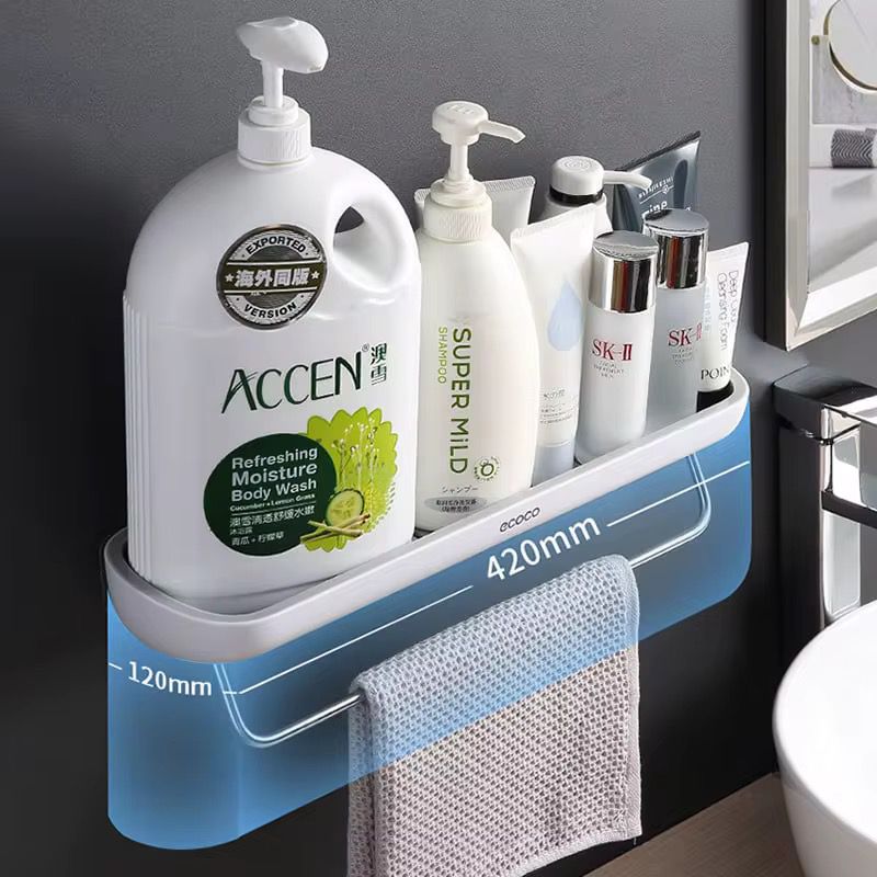 Wall mounted shower caddy shelf