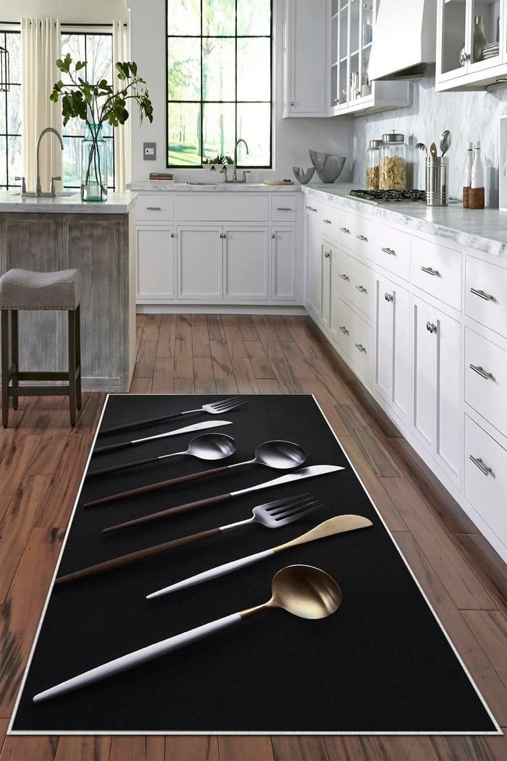 2pcs kitchen mats with rubber underside