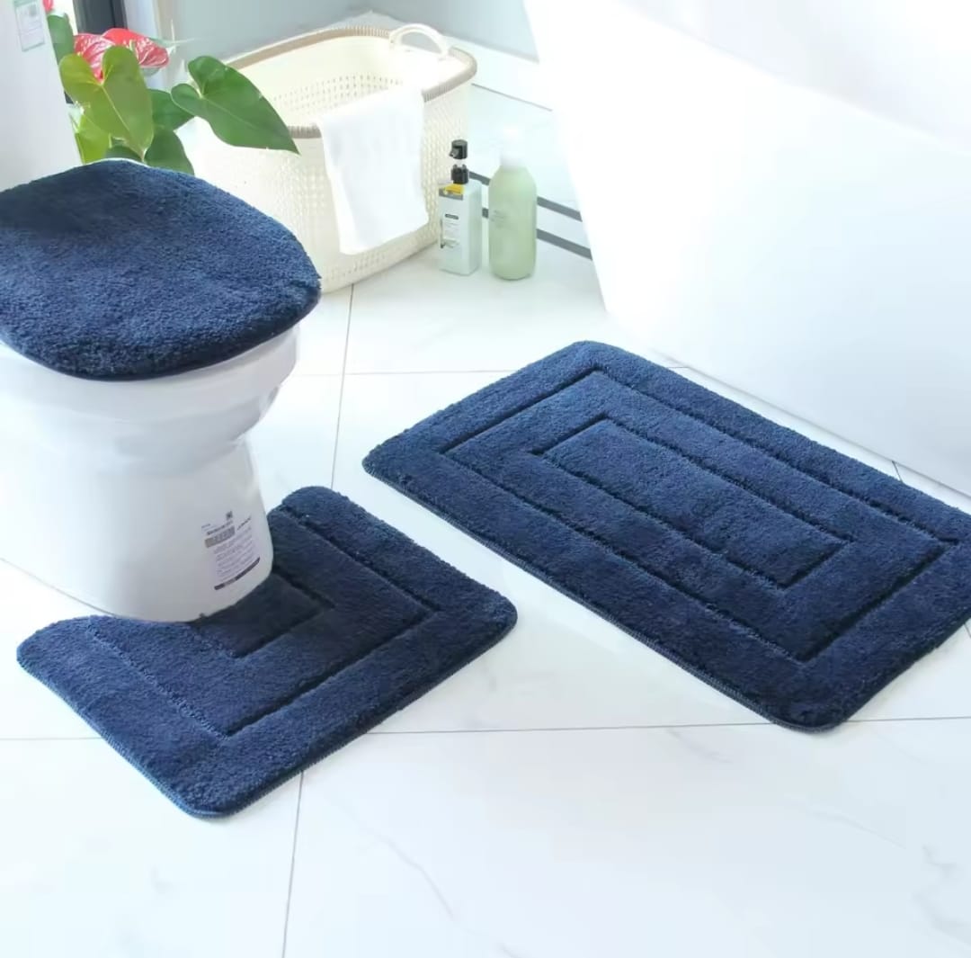 3pc flocking  toilet mats