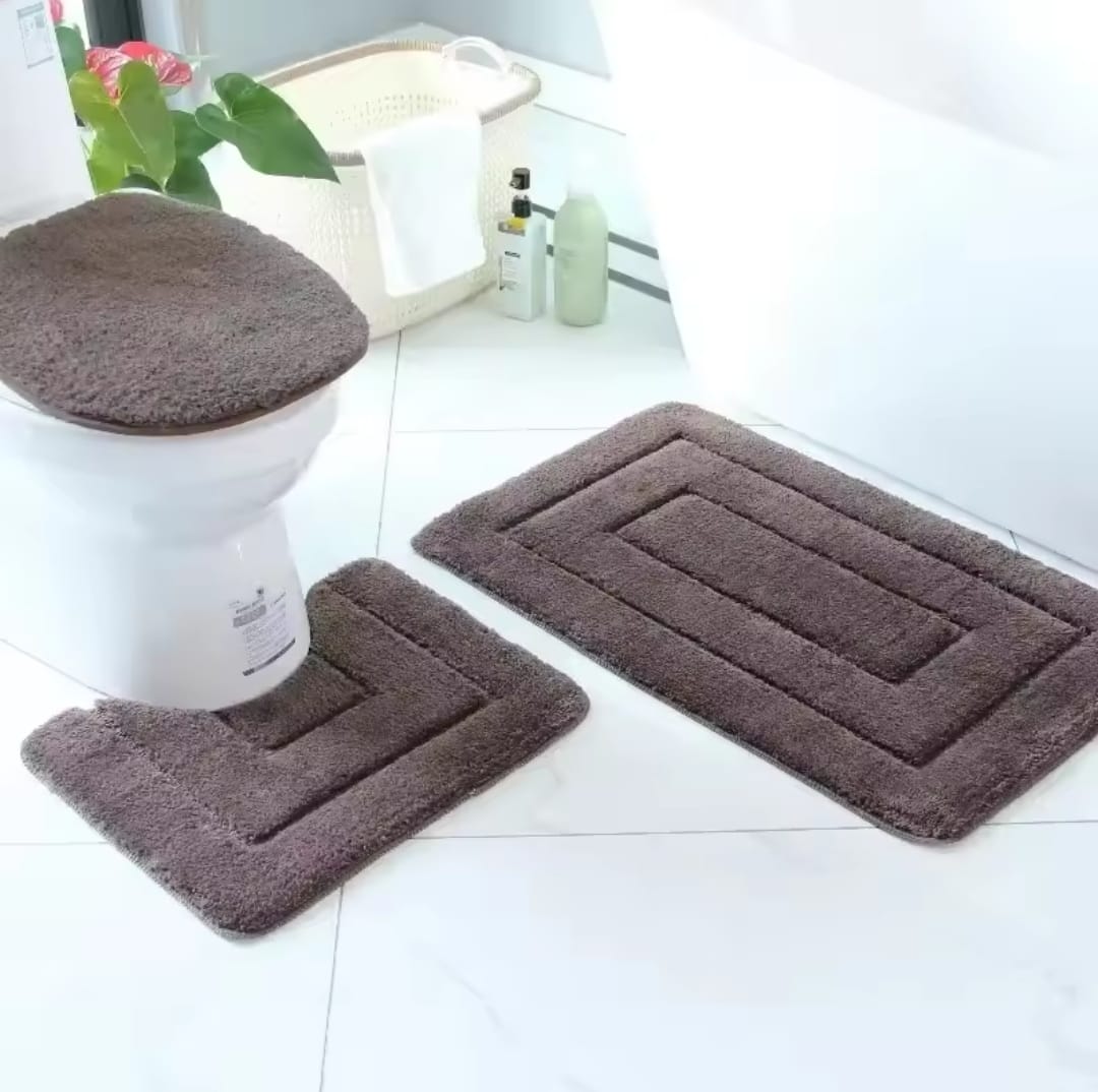 3pc flocking  toilet mats