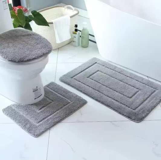 3pc flocking  toilet mats