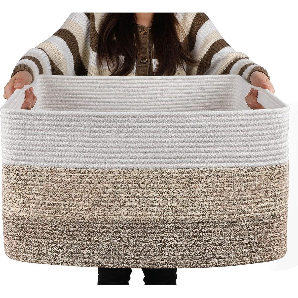 Cotton Rope Basket with handle