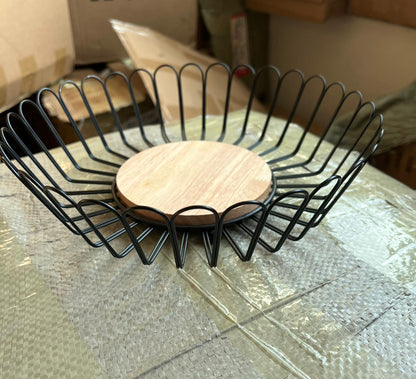 Metallic Fruit Bowl Basket
