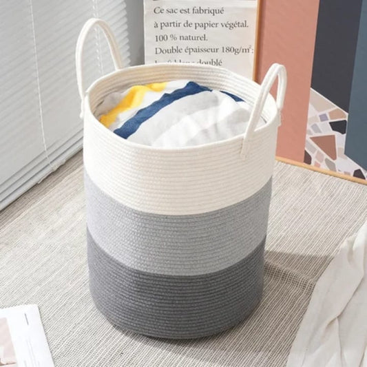 Woven Cotton rope laundry basket