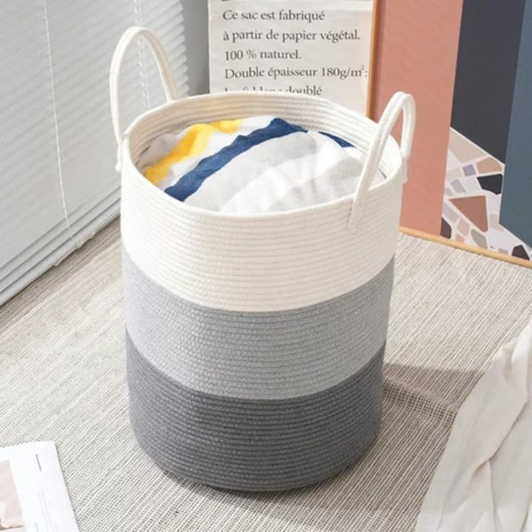 Woven Cotton rope laundry basket