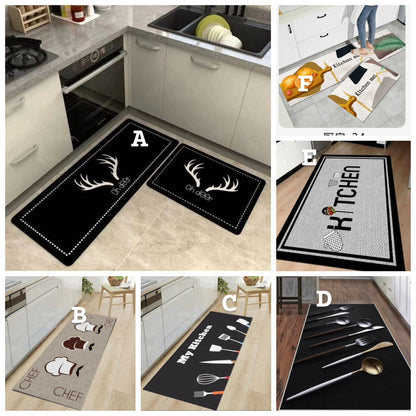2pcs kitchen mats with rubber underside