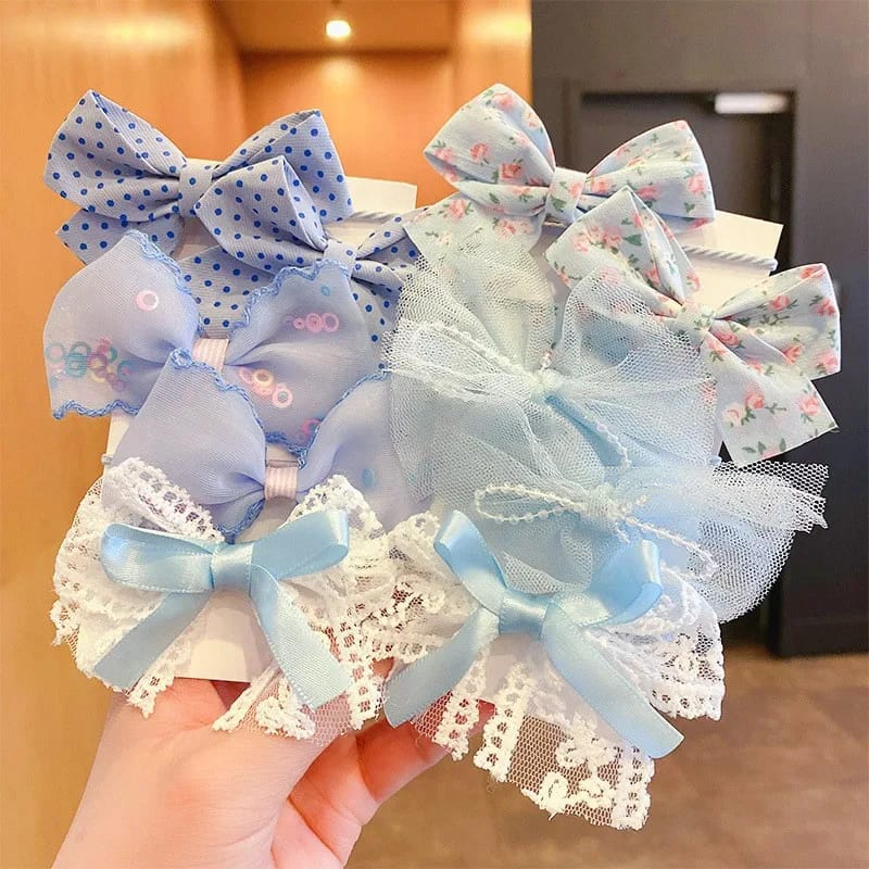 Cute Bowknot Flower Scrunchies Set