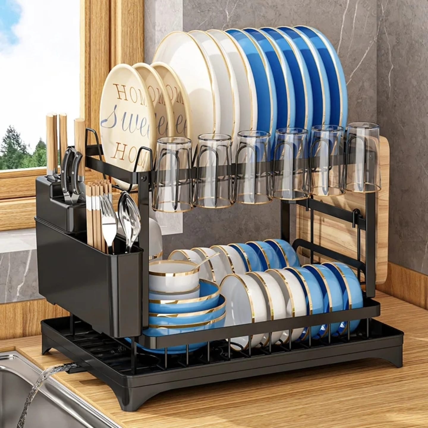 2 tier  dish rack