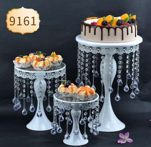 3Pcs White cake stand