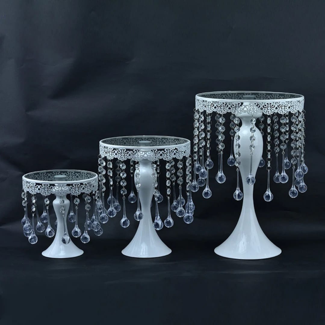 3Pcs White cake stand