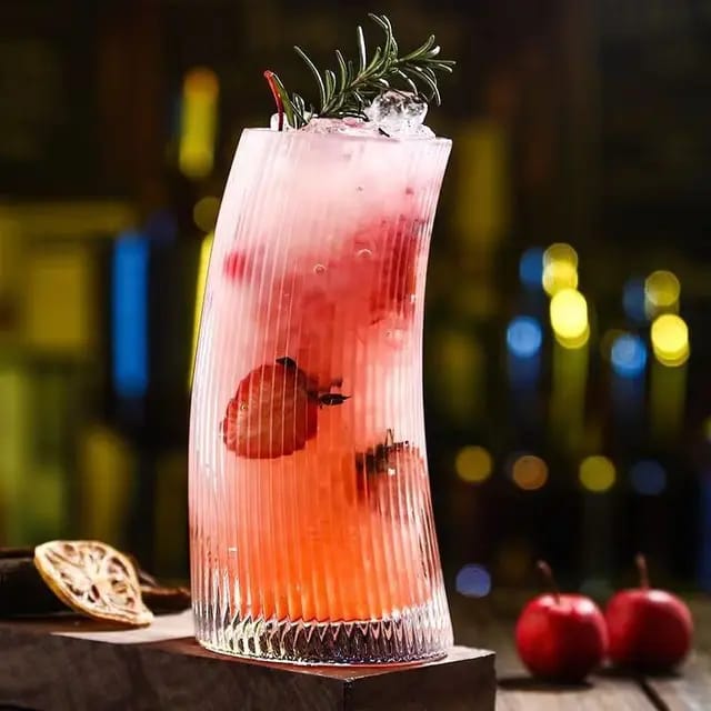 6pc Ribbed juice glasses
