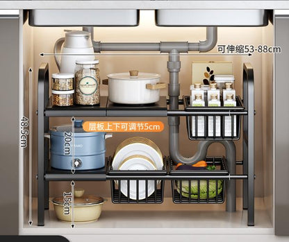 2 tier Adjustable Under the sink rack