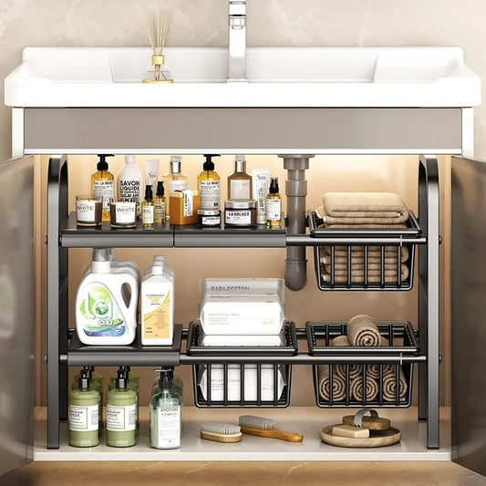 2 tier Adjustable Under the sink rack