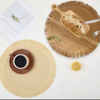 6pcs Round Woven Table Mats