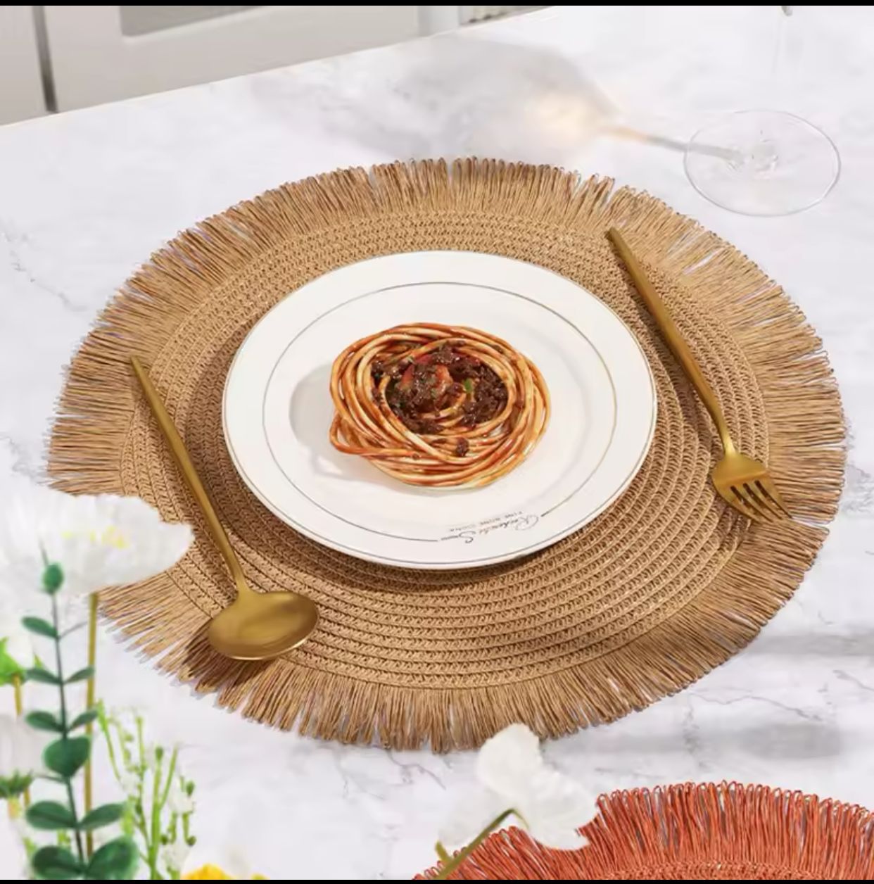 6pcs Round Woven Table Mats