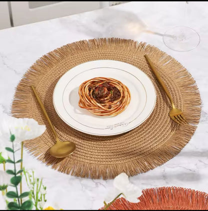 6pcs Round Woven Table Mats