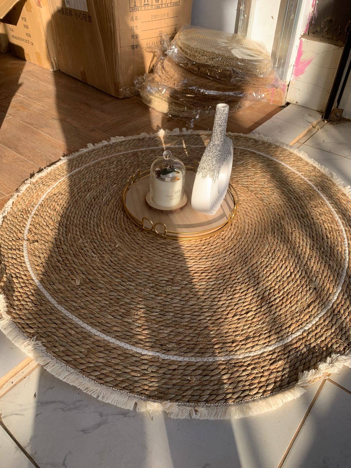 Round Fiber Rug