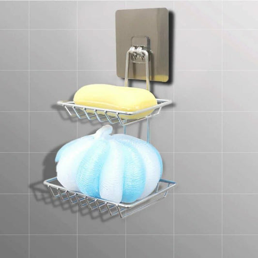 Steel double soap dish