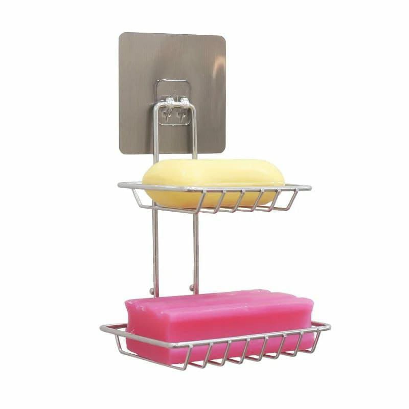 Steel double soap dish