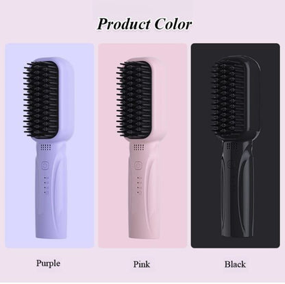 Hair straightener brush