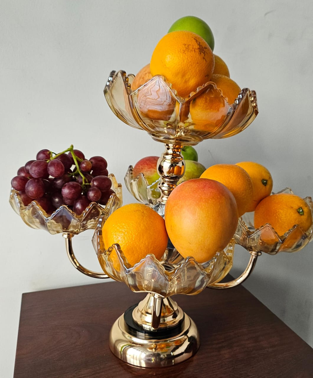 Heavy Glass 5 Arm Fruit Bowl