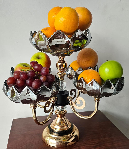 Heavy Glass 5 Arm Fruit Bowl