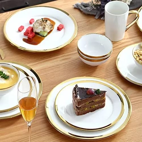 Ceramic Gold Ring Dinner set