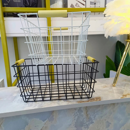 Metal wire storage basket