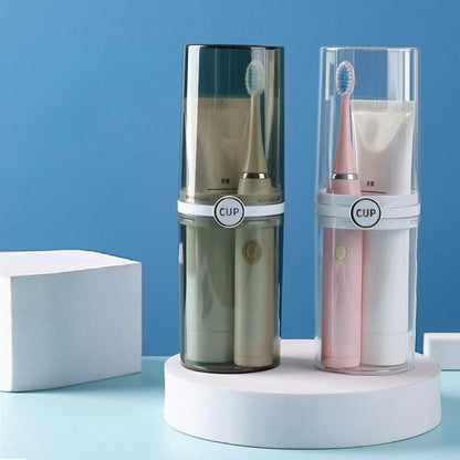 Travel toothbrush and toothpaste holder