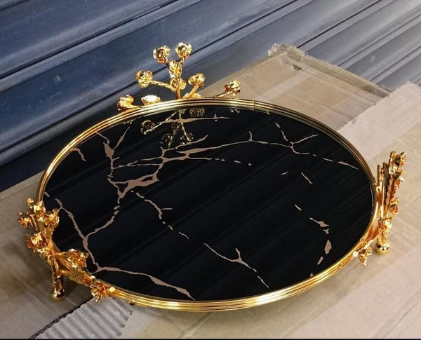 Marble Tempered Glass Vanity Tray