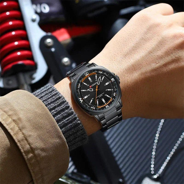 Men's Black Stainless Steel Watch Gift