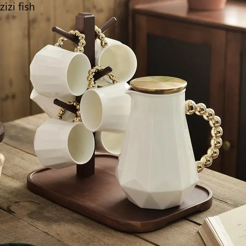Tea Set With Golden Handle