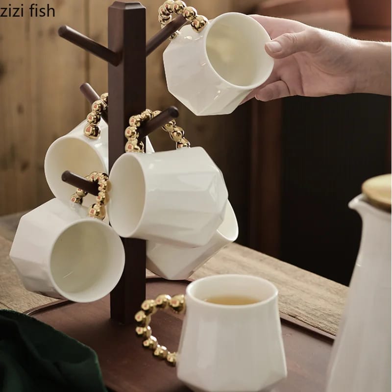 Tea Set With Golden Handle