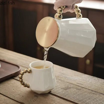 Tea Set With Golden Handle