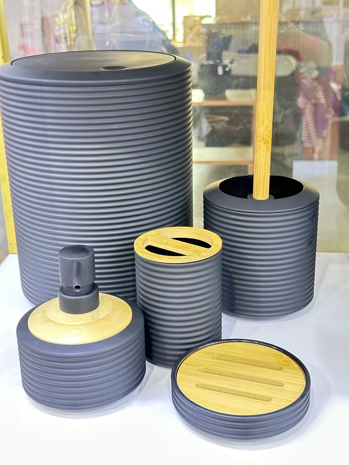 Bamboo  Bathroom Accessories Set